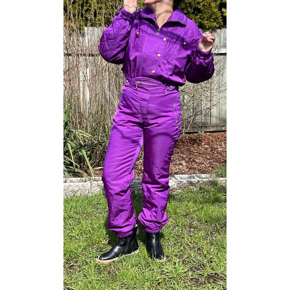 Fera Skiwear Jumpsuit Very Purple One Piece Ski Suit size 12 - Picture 4 of 10